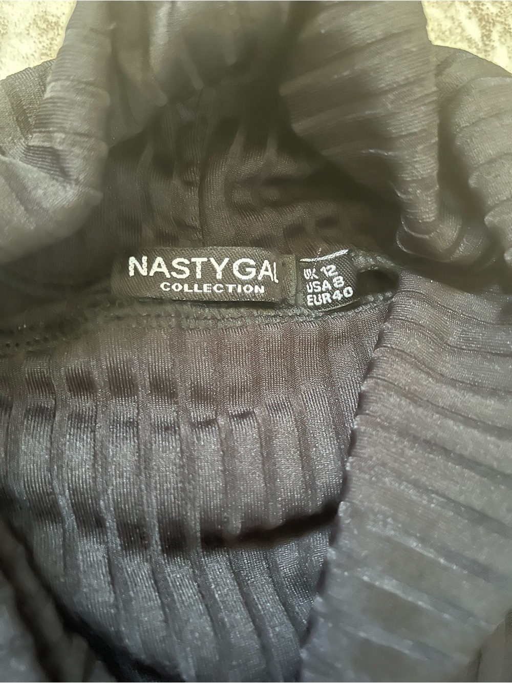 Nasty Gal Black Ribbed Turtleneck with Flared Bell Sleeves - Picture 3 of 3